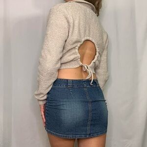 Madden NYC Grey Cropped Sweater